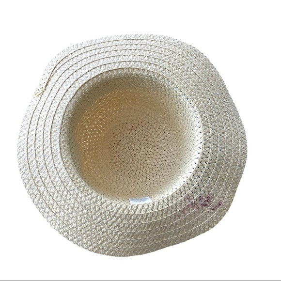 Hat Chapeau Blue Bow Sash Floppy Paper Straw Summer Sun Hat One Size - Picture 5 of 9